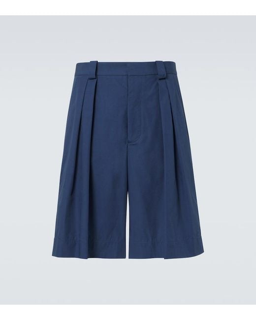 King & Tuckfield Blue Classic Cotton Chino Shorts for men