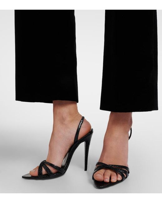 Saint Laurent Black Kate Leather Slingback Sandals