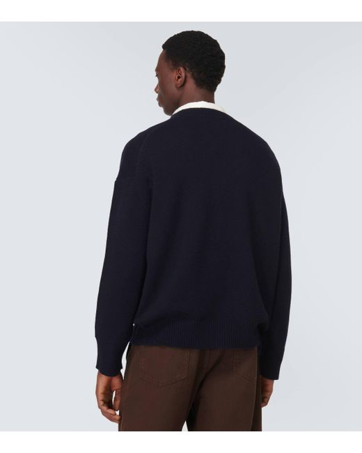 Allude Blue Cashmere Sweater for men