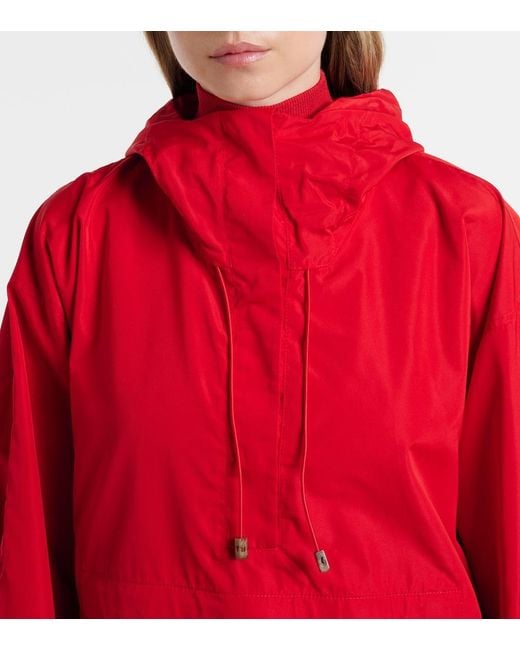 Rohe Red Hooded Oversized Jacket