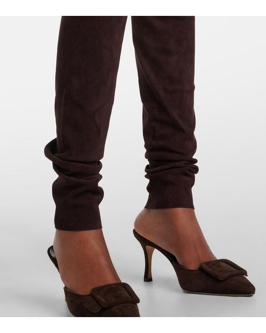 Stouls Purple Carolyn Mid-Rise Suede Leggings