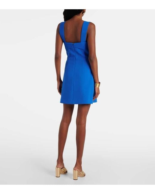 Rebecca Vallance Blue Antonella Bow-Detail Taffeta Minidress
