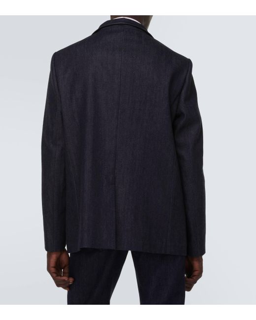 Loro Piana Blue Spagna Cotton And Cashmere Jacket for men