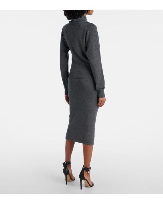 Tom Ford Gray Cashmere And Cotton Turtleneck Sweater
