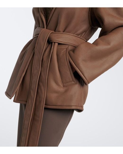 Joseph Brown Manu Shearling-Lined Leather Coat