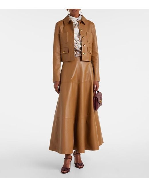 Altuzarra Brown Astley Cropped Leather Jacket