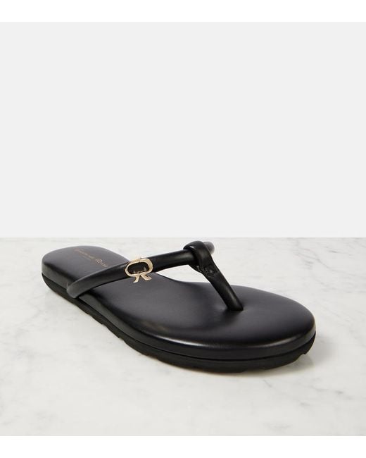 Gianvito Rossi Brown Juno Leather Thong Sandals