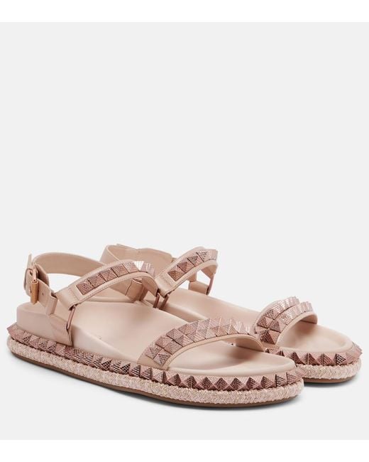 Christian Louboutin Pink Verzierte Sandalen Pyrabizz Aus Leder