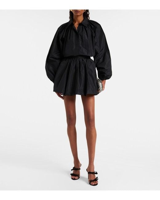 Patou Black Bubble Faille Miniskirt