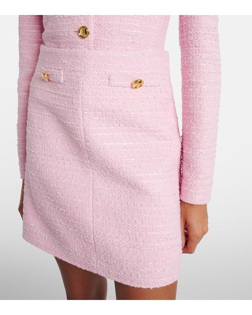 Minifalda De Tweed Giambattista Valli de color Pink