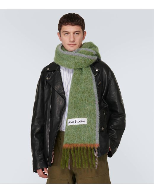 Echarpe en laine melangee Acne pour homme en coloris Green