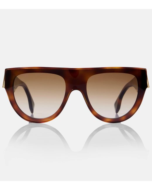 Fendi Brown First Butterfly Flat-Top Sunglasses