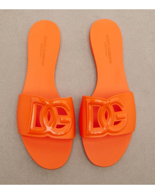 Dolce & Gabbana Orange Dg Rubber Slides