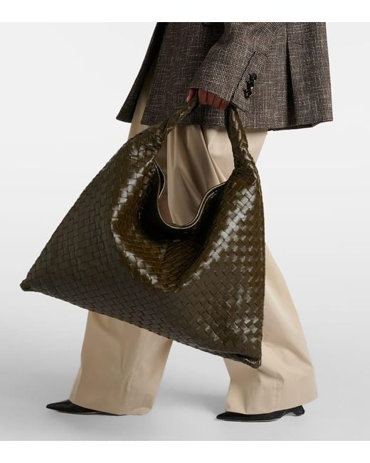Bottega Veneta Green Hop Large Leather Tote Bag
