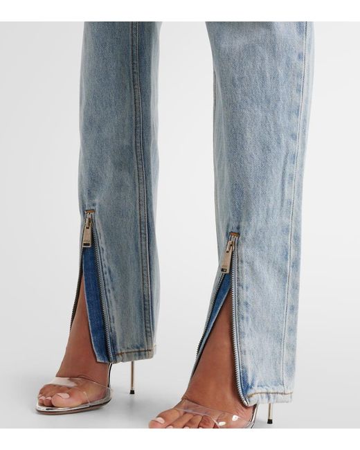 Area Blue High-Rise Straight Jeans