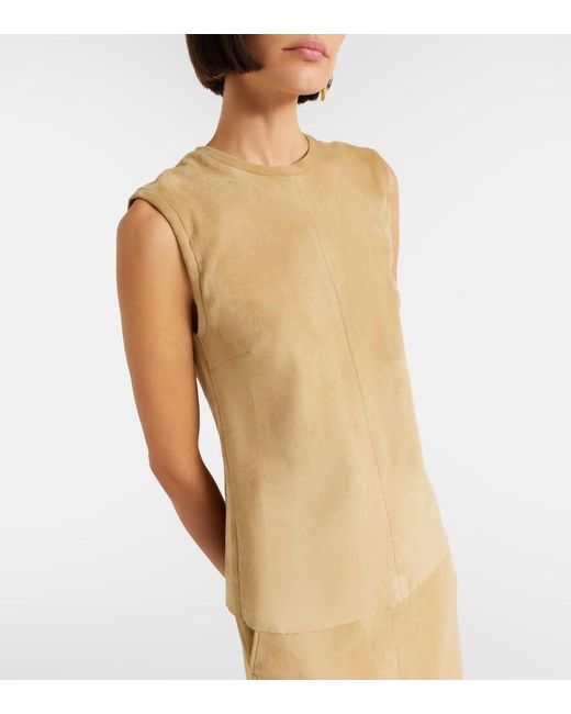Stouls Natural Miuccia Suede Top