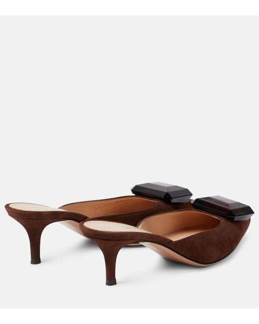 Gianvito Rossi Brown Jaipur Suede Mules