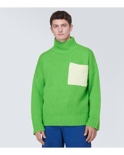 J.W. Anderson Rollkragenpullover Patch Pocket in Green für Herren