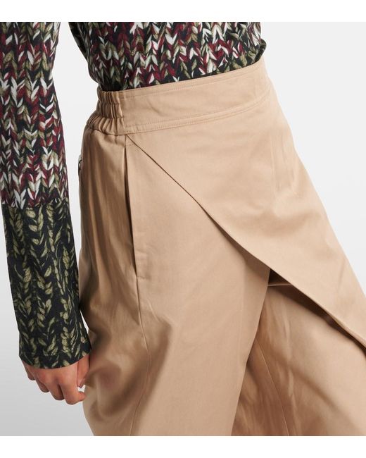 Pantaloni cropped in drill di cotone di Loewe in Natural