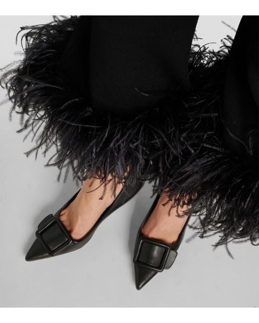 Manolo Blahnik Black Maysale 70 Leather Pumps
