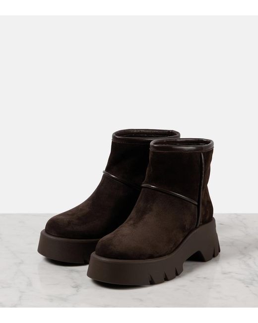Gianvito Rossi Black Stormy Suede Ankle Boots