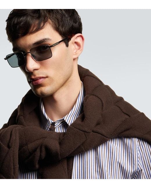 Bottega Veneta Blue Classic Rectangular Sunglasses for men