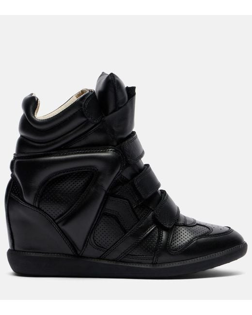 Isabel Marant Black Bekett Leather Sneakers