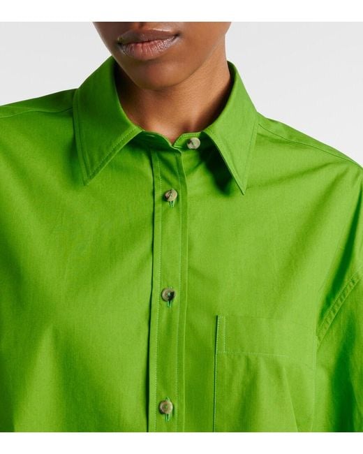 Khaite Green Newton Cotton Poplin Shirt