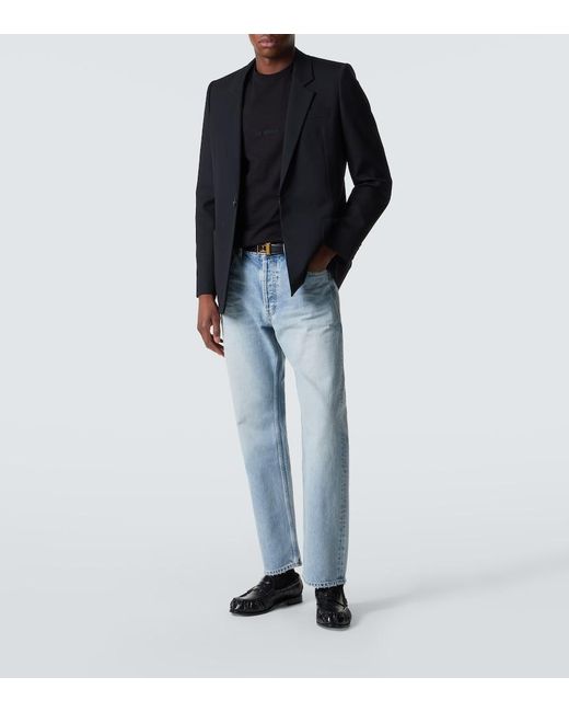 Saint Laurent Black Logo Cotton Jersey T-Shirt for men