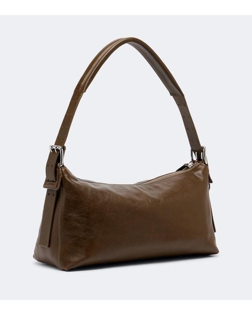 Lemaire Brown Small Belted Leather Shoulder Bag