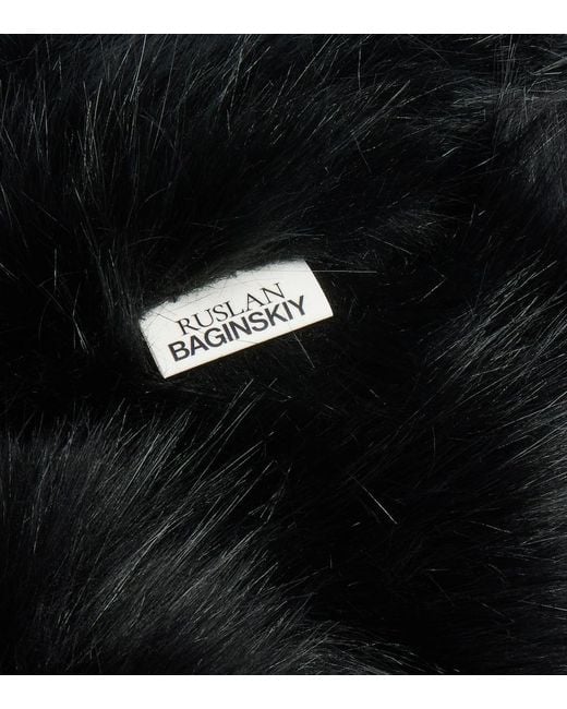 Ruslan Baginskiy Black Cotton-Trimmed Aviator Hat
