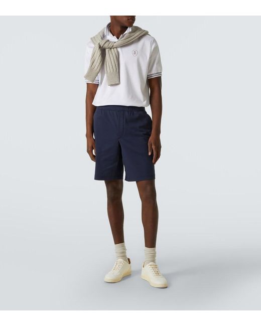 Brunello Cucinelli White Cotton Polo Shirt for men