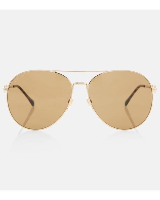 Gucci Natural Horsebit Aviator Sunglasses