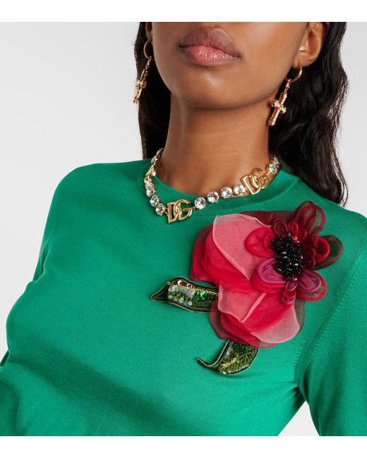 Jersey adornado Dolce & Gabbana de color Green