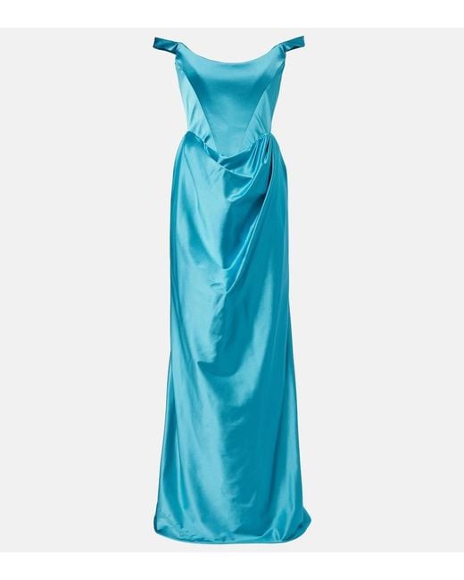 Vivienne Westwood Blue Nova Camille Satin Bustier Gown