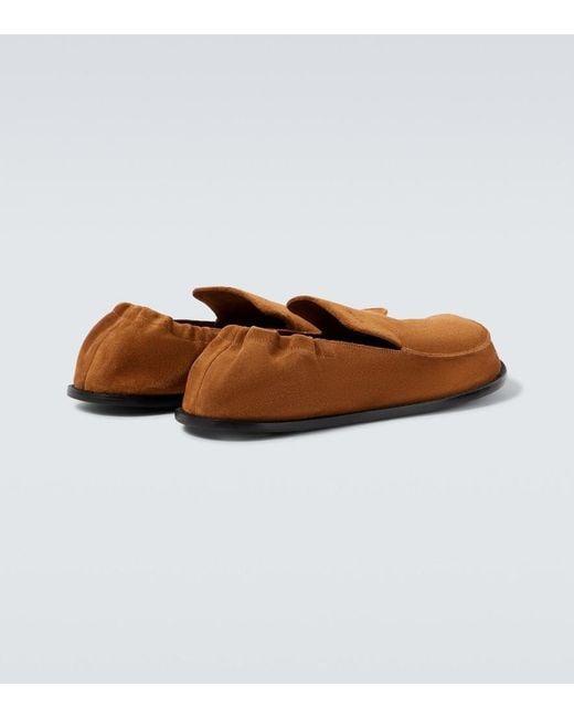 Loewe Brown Flex Suede Loafers for men