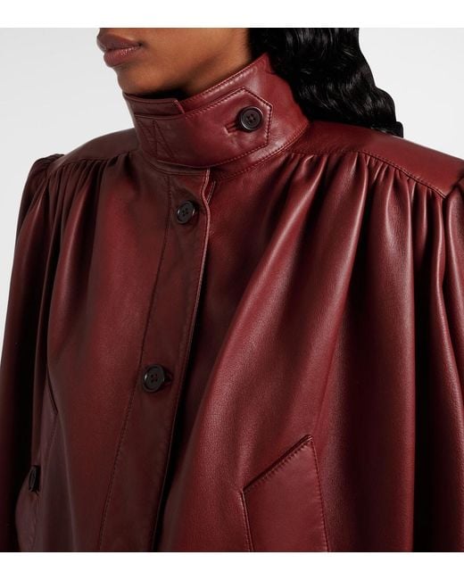 Chloé Red Cropped Leather Jacket