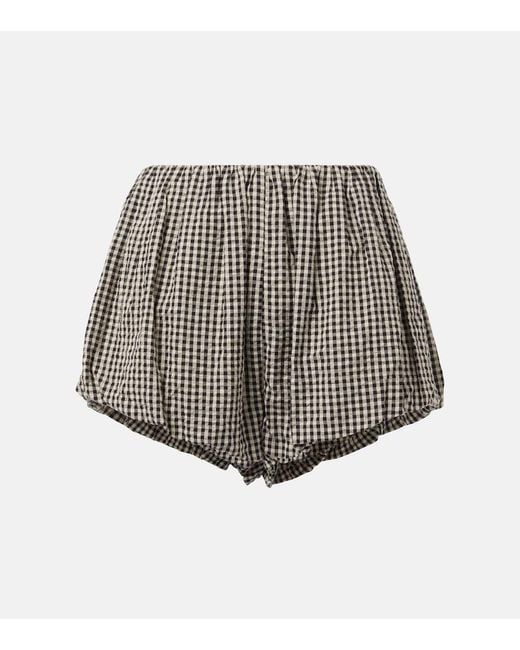 Posse Black Aurelia Gingham Cotton Shorts