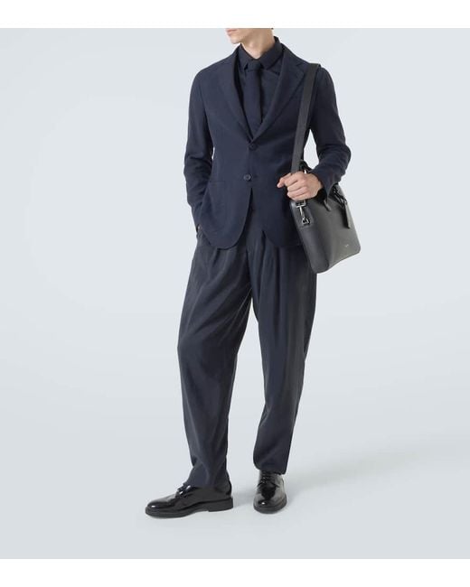 Giorgio Armani Black Leather Briefcase for men