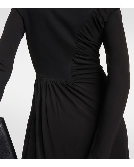 Tory Burch Black Ruched Midi Dress