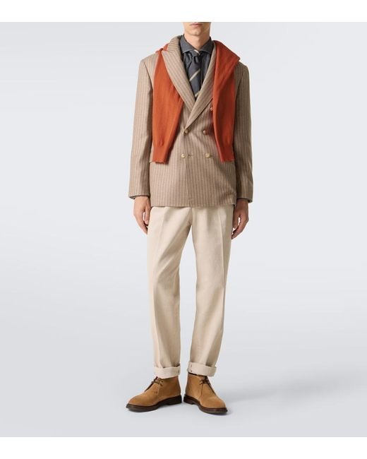 Brunello Cucinelli Brown Suede Ankle Boots for men