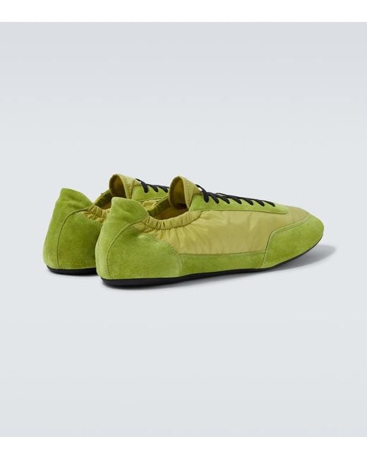 Prada Green Collapse Re-Nylon And Suede Sneakers for men