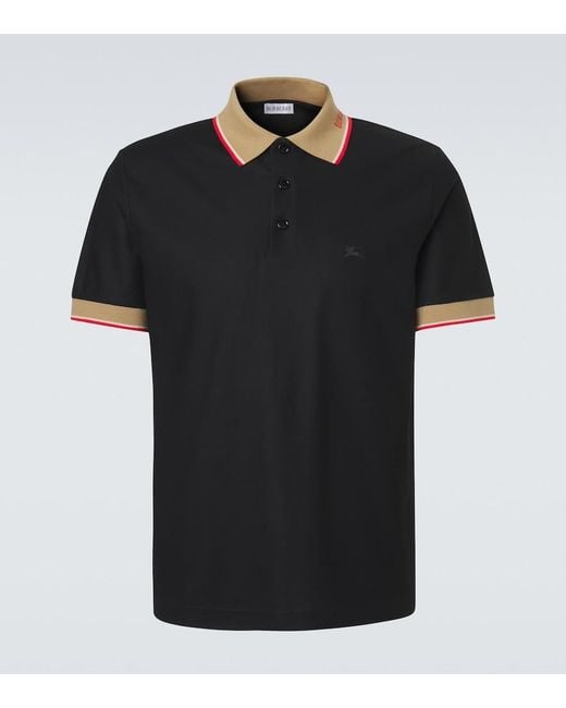 Burberry Black Evan Cotton Polo Shirt for men