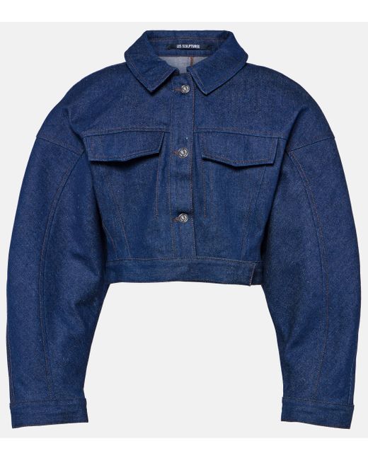 Jacquemus Blue La Veste De-Nimes Obra Cropped Denim Jacket