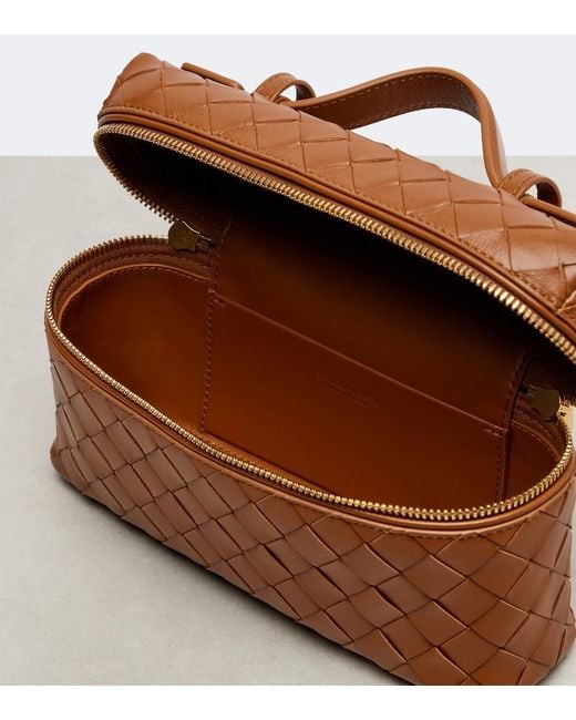 Bottega Veneta Brown Bang Bang Intrecciato Leather Vanity Bag