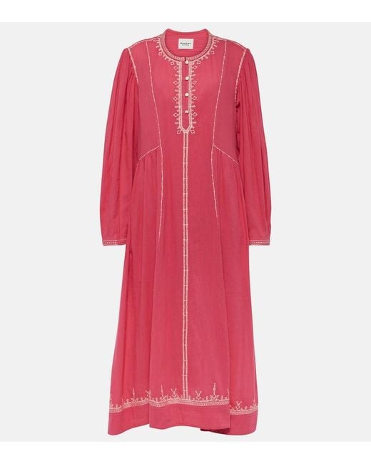 Isabel Marant Pippa Embroidered Cotton Midi Dress