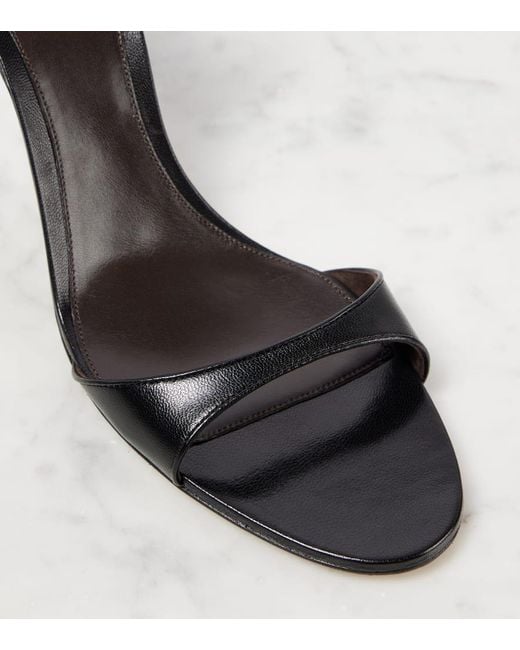 The Row Black Sandalen Vika 80 Aus Leder