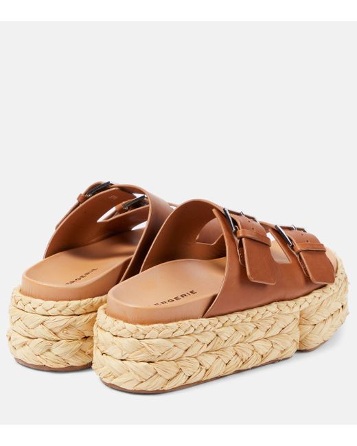 Robert Clergerie Brown Qiana Leather Platform Sandals