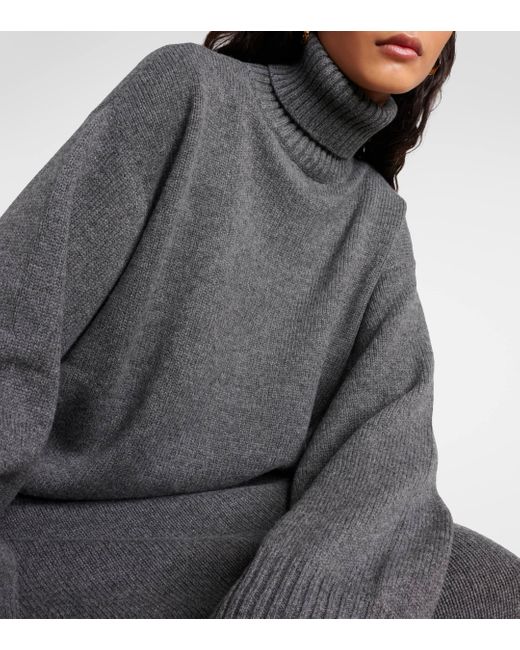 Brunello Cucinelli Gray Wool And Silk Blend Sweater