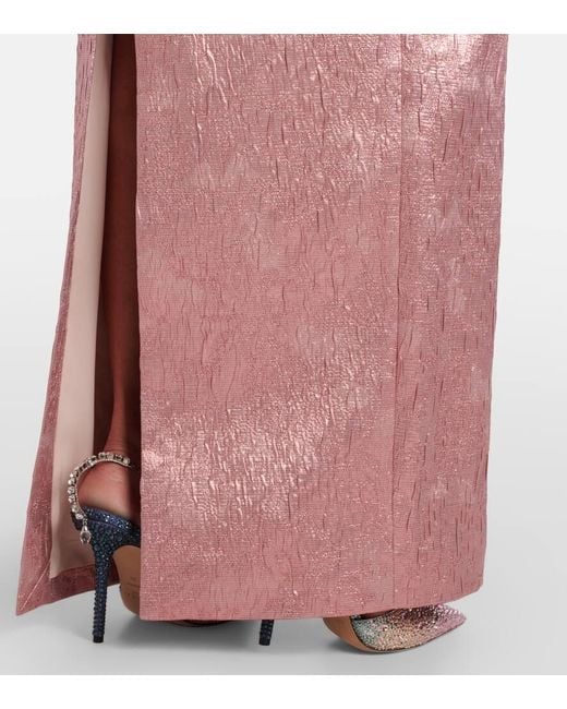 Emilia Wickstead Pink Robe Laelia Aus Cloque